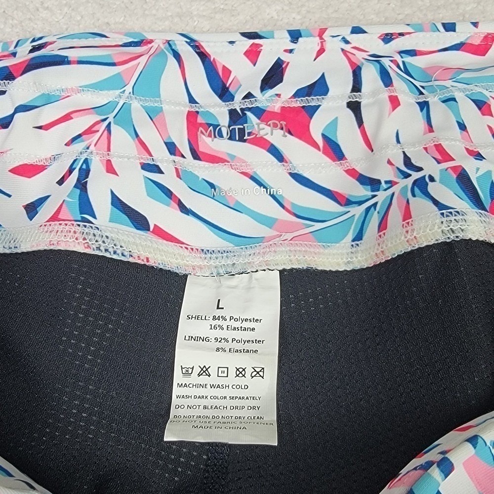 Moteepi Tropical Palm Leaf Athletic Skort Women's Size Large Tennis Golf - Picture 5 of 10